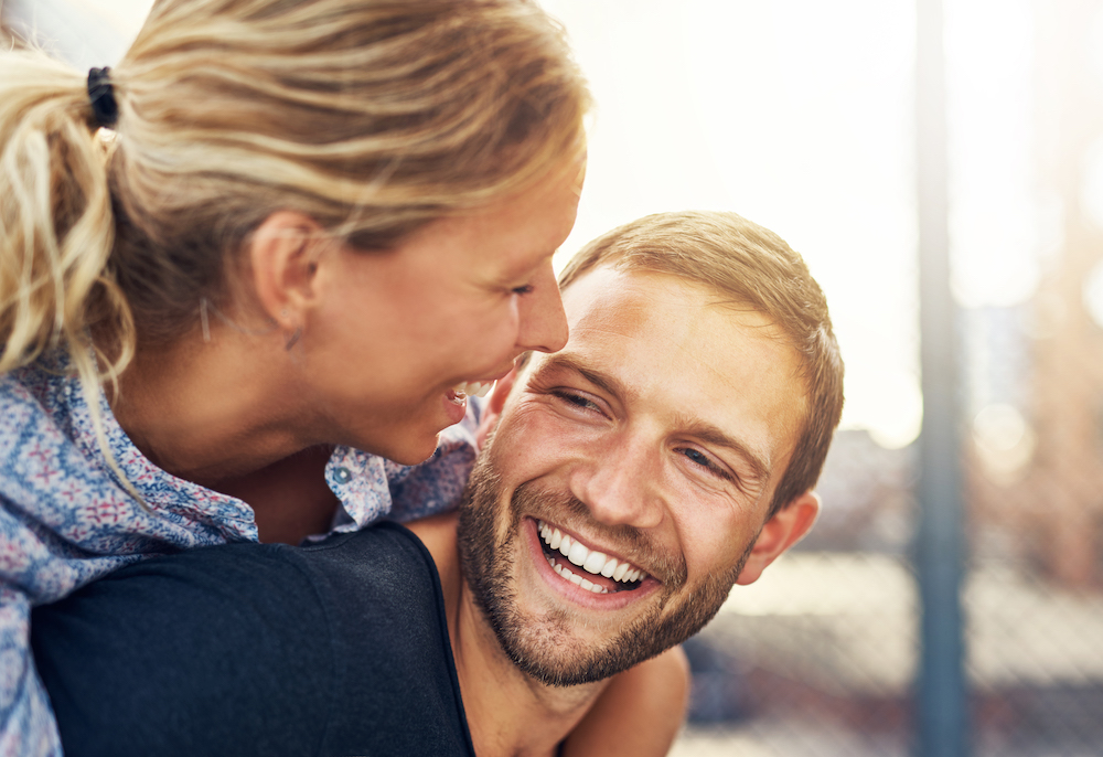 couple laughing