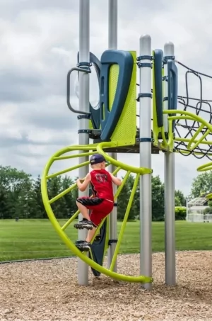 kid playing on the playground